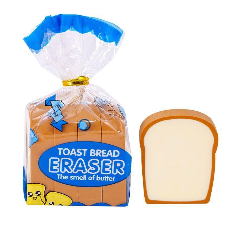 Simulation Toast Bread Eraser, High-value Food Eraser, Creative Funny Stationery, Student Prizes, Simulation Bread Eraser, Wipe Clean