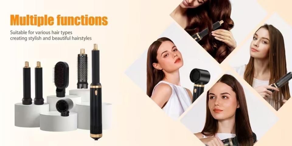 Multifunctional 5-In-1 Hair Styler, Automatic Curl/straight System, Smooth Shine, Quick Dry, Ceramic Coating, Salon Professional Blow Dryer