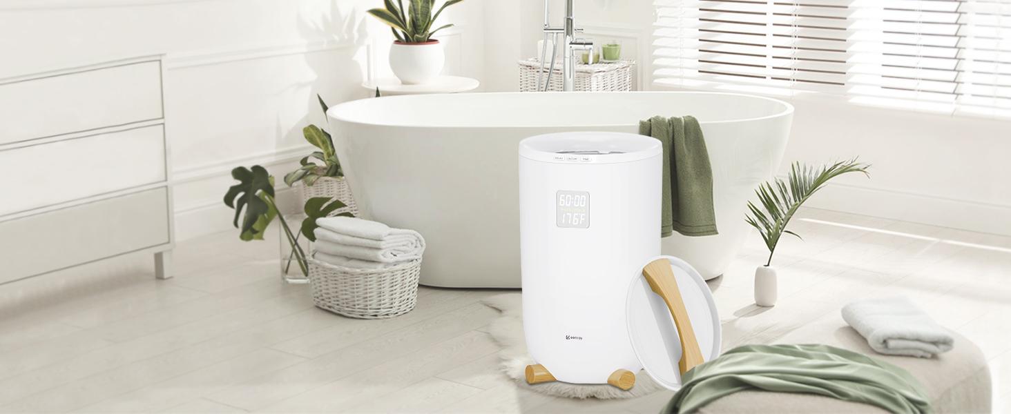 Keenray Towel Warmer for Bathroom, Luxury Towel Warmer Bucket with Timer, LED Display for Time and Temperature, Delay Time Up to 24 Hours, Child Lock, Hot Towel Heater, Gifts for Mom,Dad,Him,Her, Grey