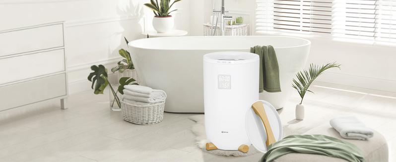 Keenray Towel Warmer for Bathroom, Luxury Towel Warmer Bucket with Timer, LED Display for Time and Temperature, Delay Time Up to 24 Hours, Child Lock, Hot Towel Heater, Gifts for Mom,Dad,Him,Her, Grey