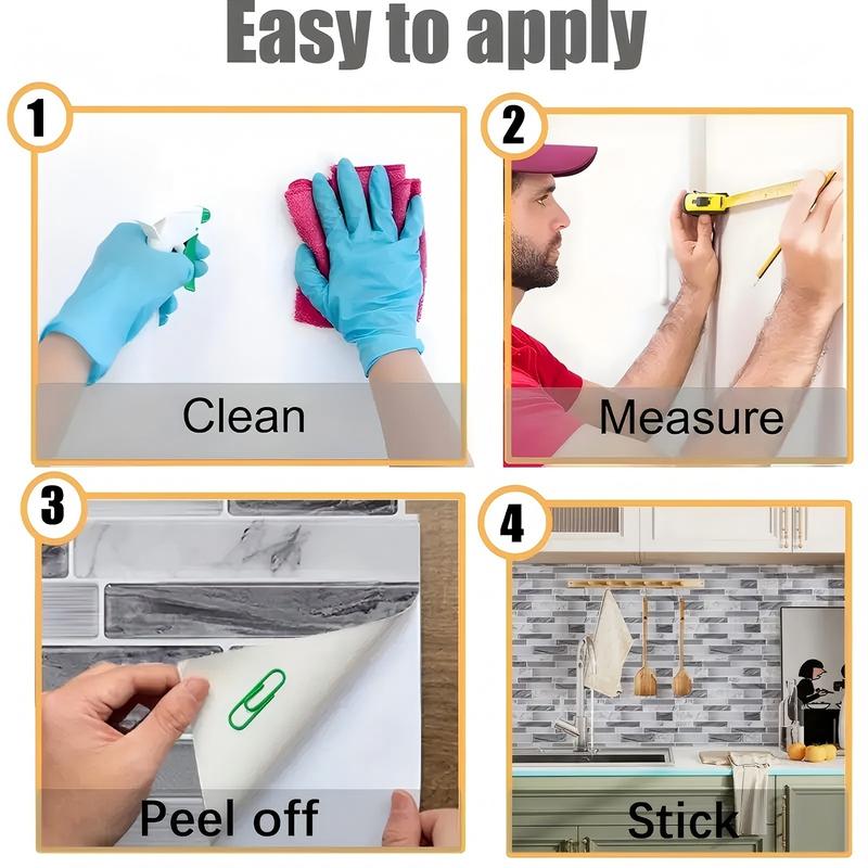 FLOLEOPA 48-Piece Peel-and-Stick Wall Decals Kitchen & Bathroom Splashback Protection Waterproof, Oil-Resistant, Heat-Resistant Ideal for Dining Rooms, Schools, and Office Wall Decor Marble Pattern Stickers, Tile Decals, Wall Panels FLOLEOPA 48-Piece Peel-and-Stick Wall Decals Kitchen & Bathroom Splashback Protection Waterproof, Oil-Resistant, Heat-Resistant Ideal for Dining Rooms, Schools, and Office Wall Decor Marble Pattern Stickers, Tile Decals, Wall Panels