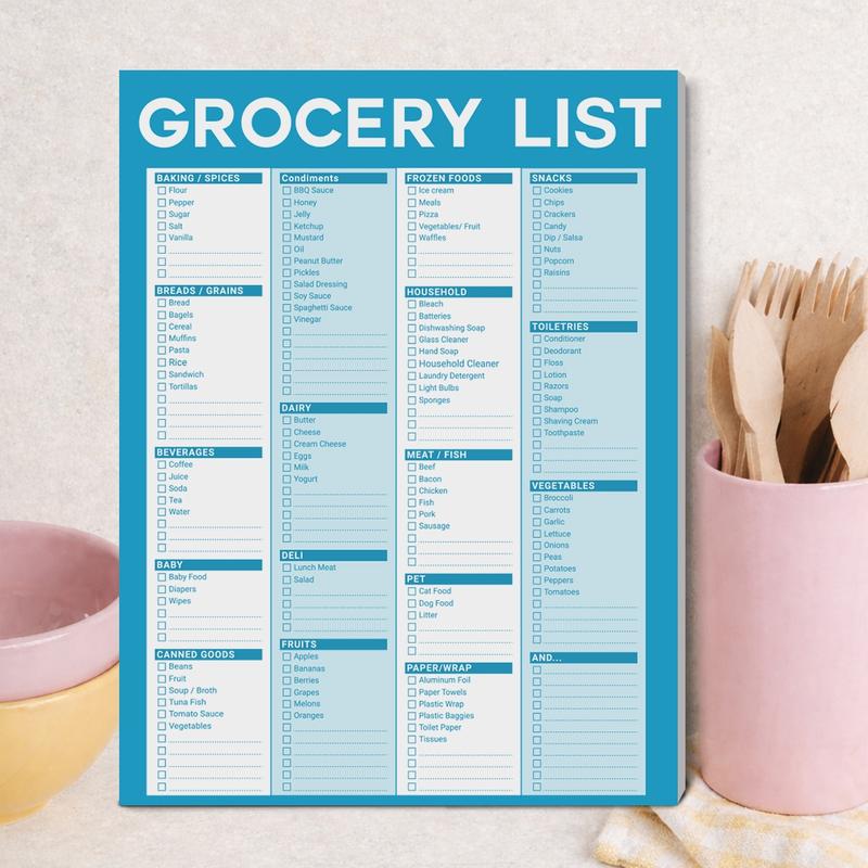 B5 Fridge Magnet Grocery List Board, Magnetic Shopping Checklist Pad, Home Purchase Classification Record Stickers