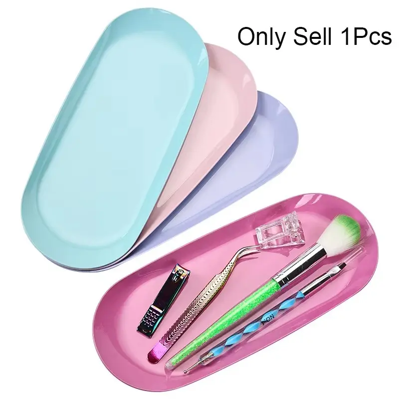 Stainless Steel Cosmetic Storage Tray Nail Art Equipment Plate Doctor Surgical Dental Tray False Nails Dish Tools Storage Tray