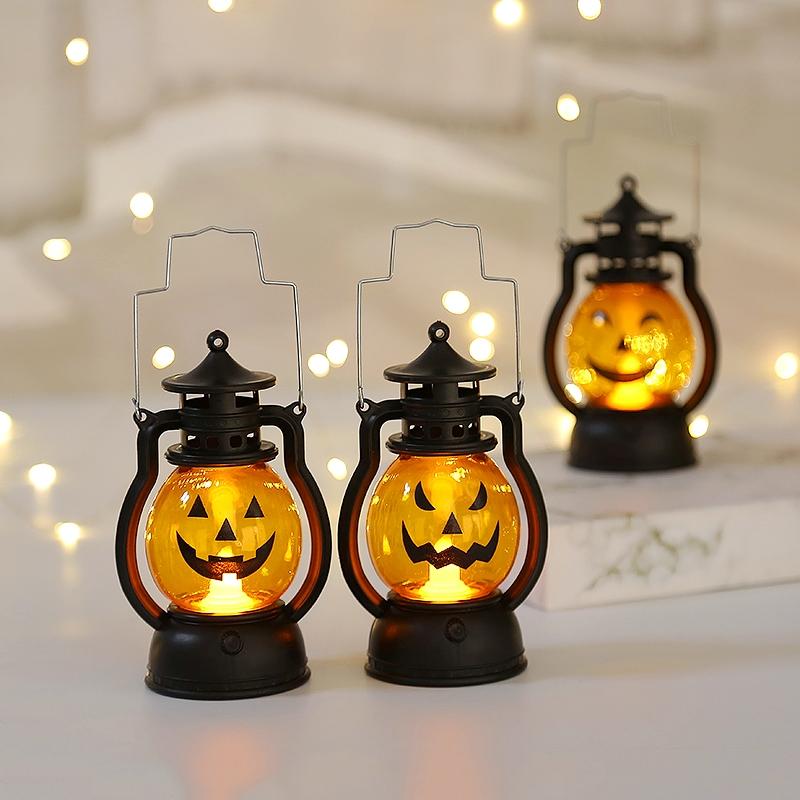 Halloween Pumpkin Oil Lantern, /box LED Hanging Light, Retro Hanging Light for Holiday Party, Perfect for Festive Decorations, Ornaments