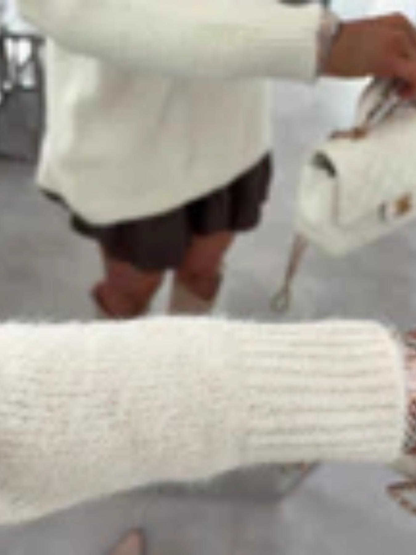 Women's Fashion One-Piece Sweater, Autumn Winter Round Neck Pullover, Back Slit Bow Design, High Stretch Classic Pure Color Top233