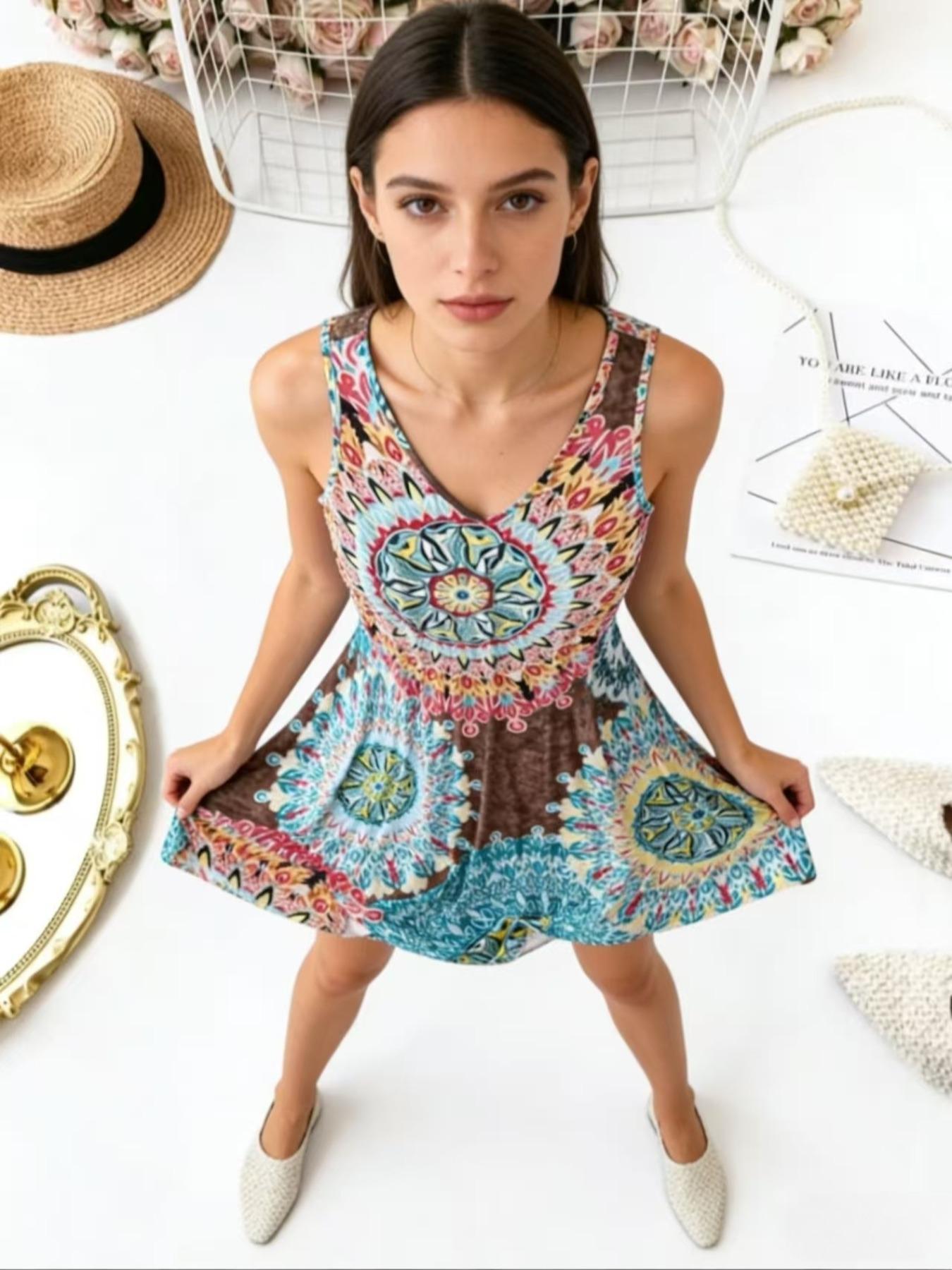 Women's Plus Size All Over Print Tank Dress. Casual Basic Sleeveless Dress. Comfortable and Stylish. Perfect for Vacation and Home Use. Boho. Bohemian Women's Plus Size All Over Print Tank Dress. Casual Basic Sleeveless Dress. Comfortable and Stylish. Perfect for Vacation and Home Use. Boho. Bohemian