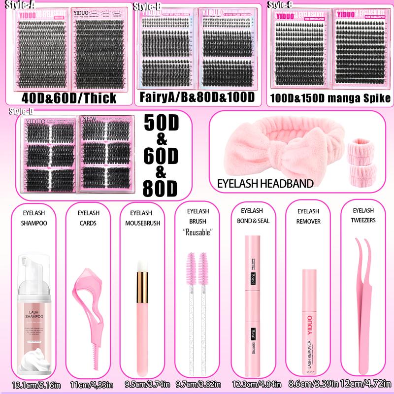2102pcs/set Mixed Styles Lash Clusters Kit, 13 Styles Fairy A/B, Volume 40D/50D/60D/100D/150D and Bottom Eyelash Clusters Extensions with Bond and Seal, Makeup Tools for Beginners and Proficient, DIY at Home with Eyelash Extension Tweezers 2102pcs/set Mixed Styles Lash Clusters Kit, 13 Styles Fairy A/B, Volume 40D/50D/60D/100D/150D and Bottom Eyelash Clusters Extensions with Bond and Seal, Makeup Tools for Beginners and Proficient, DIY at Home with Eyelash Extension Tweezers
