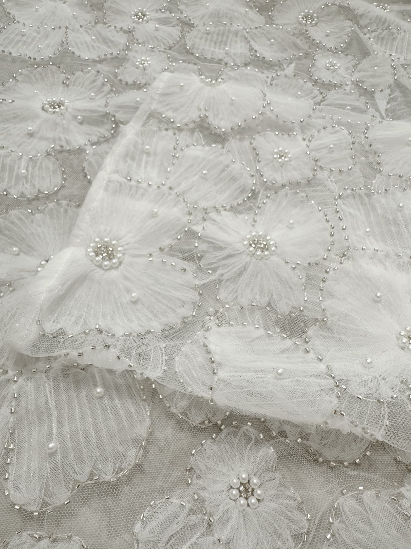 Women's Elegant Pearl Floral Beaded Abaya Hijab Set