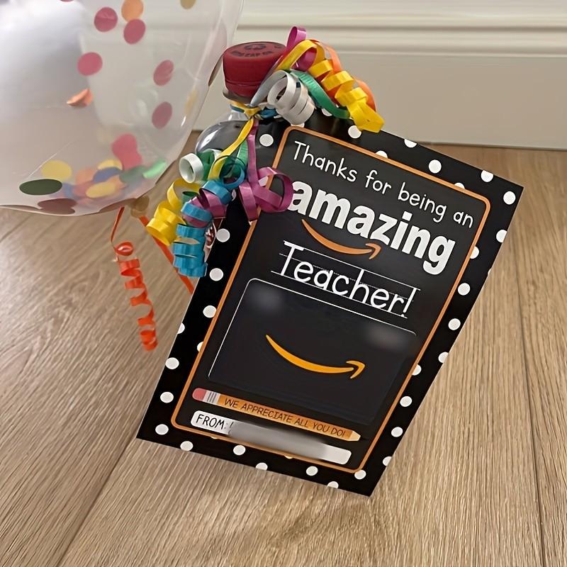 5 Blackboard Style Teacher Appreciation Cards, Gift Card Holder Design, Practical Thank You Cards for Students/parents, and Polka Dot
