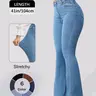 Women's High Waist Slim-Fit Denim Jeans, Button Fly, Floor-Length, Casual All-Seasons, Comfortable and Stylish, Multiple Colors Available #GLOBAL PICKS