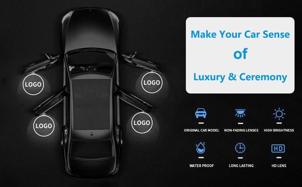 HD LED Car Door Logo Projector Lights for Toyota 4Runner Camry Corolla Highlander Tundra Prius Sienna Land Cruiser | Plug & Play Welcome Puddle Lights | Ghost Shadow Courtesy Lamps Car Decorative Light 2PCS Auto Decorative Light