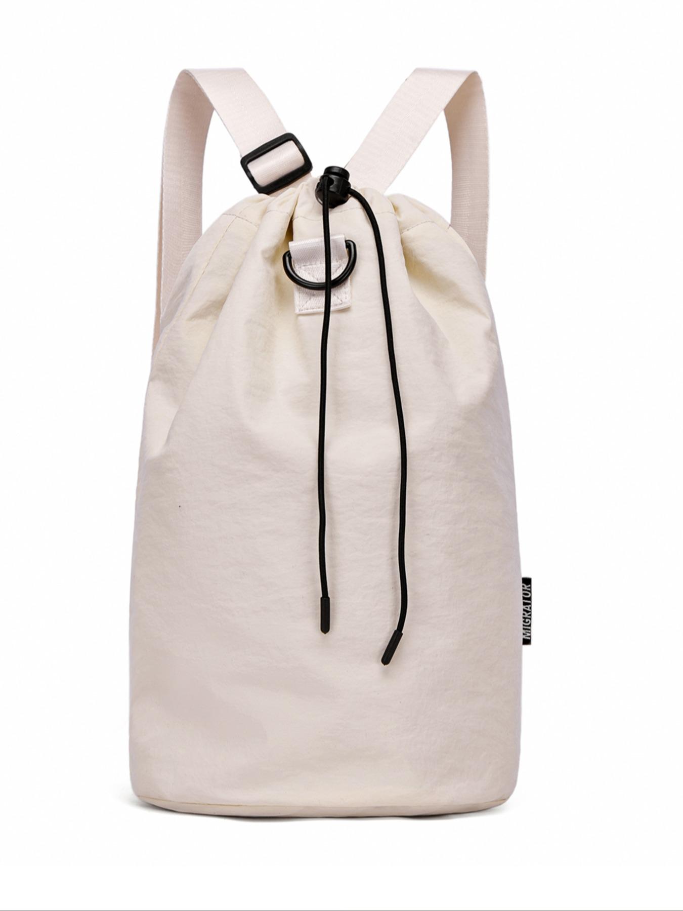 Multifunctional Drawstring Bucket Bag, Casual Commute Crossbody, Lightweight Nylon, Outdoor Versatile Shoulder Bag, Durable Anti-Scratch Fabric
