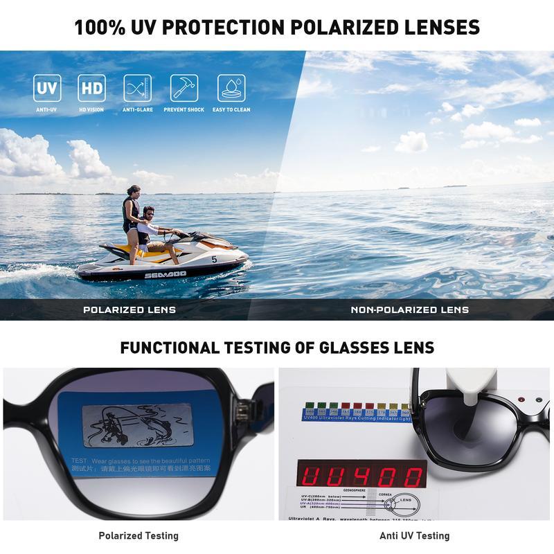 ZENOTTIC Simple Sunglasses for Everyday Use Double Beam Sun Protection Unisex Polarized Driving Sunglasses Lightweight Frame with UV Protection TR90 Memory Material Anti-Slip Design for Men & Women