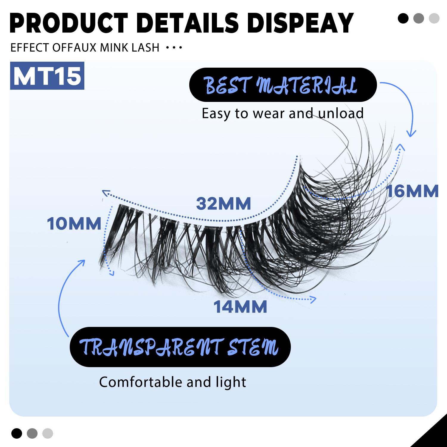 GROINNEYA 7 Pairs Cat Eye Lashes Versatile Airy Eyelashes Natural Look False Eyelashes D-Crul Voluminous Fake Eyelashes Fake Eye Lashes Short Wispy Faux Mink Eyelashes With Transparent Stem Band,Suiable For Dates and Gift For Her