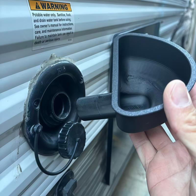 RV Freshwater Tank Filling Funnel, Easy Installation, Suitable for Rvs and Trailers, Essential Camping Gear, Durable Design