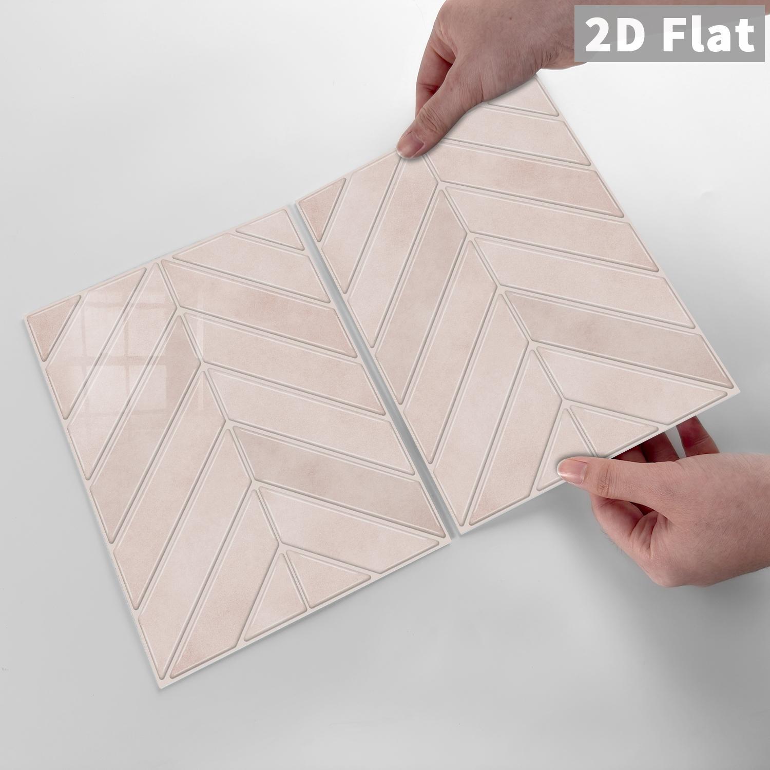 10 PCS/Box GST PE Crystal Foam Tile Stickers Light Pink Herringbone Waterproof Oil-Proof Anti-Collision Home Decor for Kitchen Bathroom Ceiling Tiles Old Wooden Boards