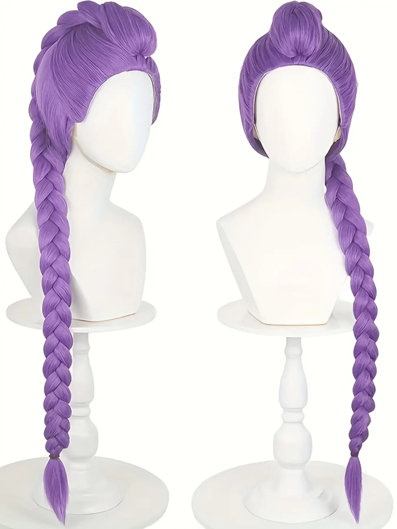 Long Anime Wig with Braids, Women's Cosplay Wig, composed of two parts: the purple hair cap and the ponytail clip, Heat-Resistant Fiber, Synthetic Wig, Hallowee Wigs, Halloween decorations,Christmas gifts, Halloween Costumes & Halloween Party Wigs