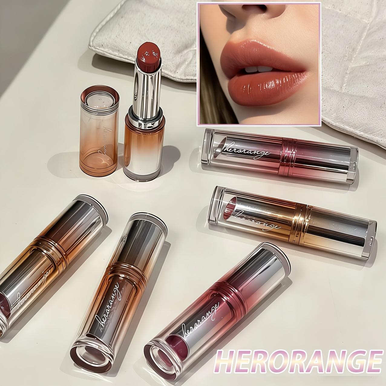 [Moisturizing Tinted Lip Balm] HERORANGE New Mirror-Finish Moisturizing Plumping Tinted Lip Balm, Hydrating Daily Lipstick with a Watery Glow, Cinnamon Milk Pudding Lip Balm, Fade-Resistant, Smudge-Proof, Long-Lasting Hydration, Glossy Solid Lip Gloss, Mo