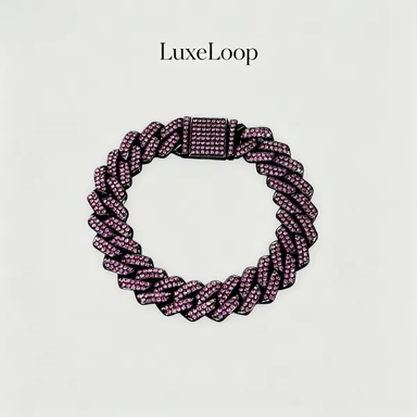 LuxeLoop Full Shine Cuban Link Wrist Ankle Bracelet for Men Women Unisex, Trendy Iced Out Hip Hop Streetwear Statement Wrist Foot Accessory, Viral Nightclub Party Daily Stackable Fashion Band, Versatile Retro Summer Vacation Street Style OOTD Jewelry
