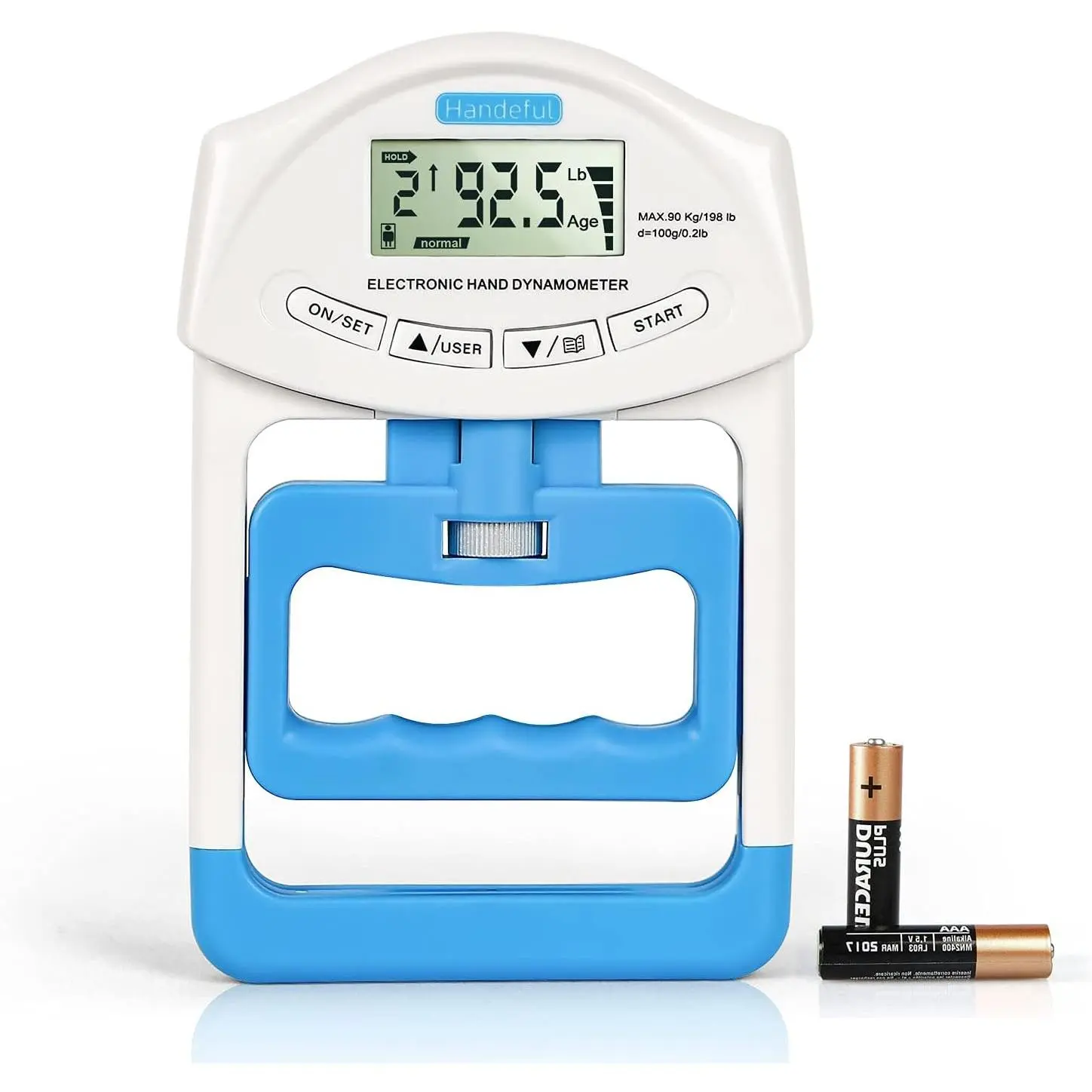 Grip Strength Tester, Hand Grip Dynamometer (198Lbs / 90Kgs),  Handgrip Testing for   School Use
