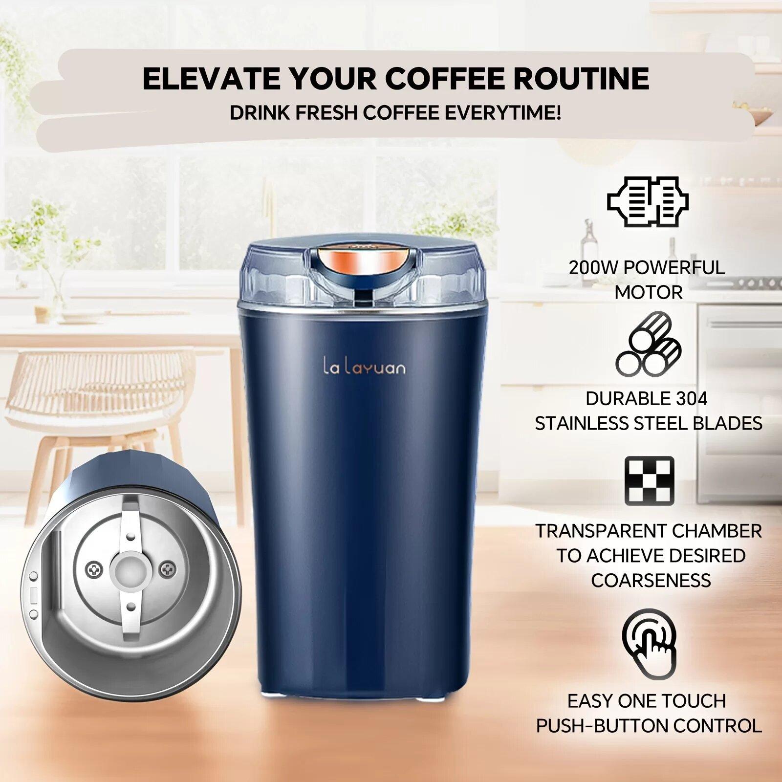 Electric coffee grinder, fast grind coffee beans, nuts, spices, beans and more. Multi-function grinding tool, portable small grinder, meet your needs, ultra-fine powder food processing mill and mixer grinder.