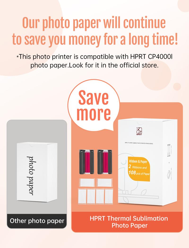 Hanin 4x6 Photo Printer, Includes 20 Sheets & 1 Ribbon, Portable Thermal Dye Sublimation Printer with AR Video Printing, Valentine's Day Gift