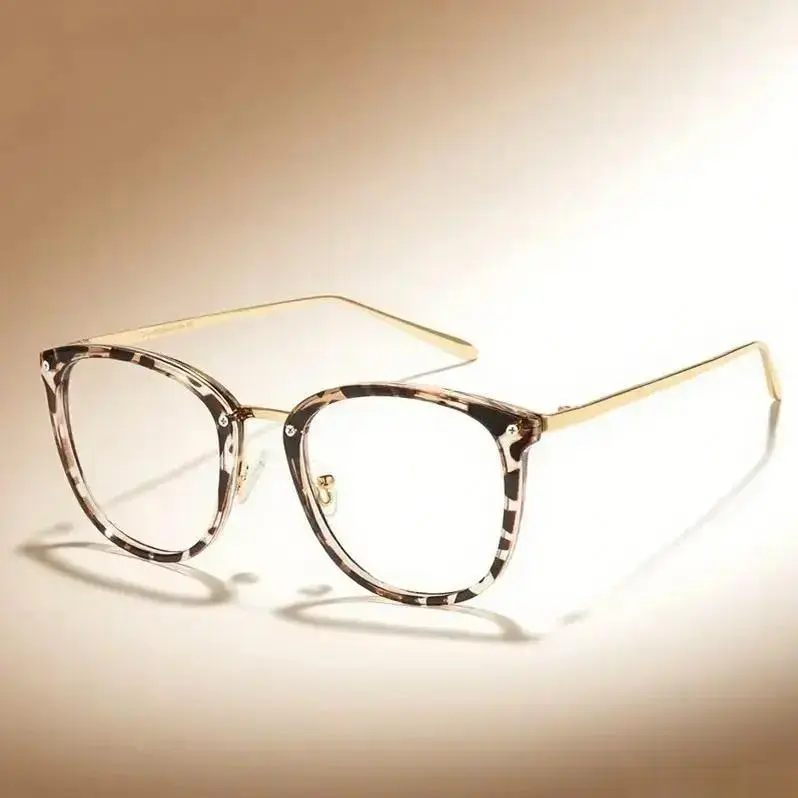 Women's Retro Cat-Eye Blue Light Blocking Glasses, Fashion Oval Non-Prescription Decor Sports Eyewear