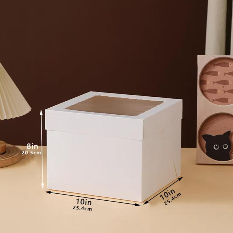 10pcs Cake Boxes, Cake Carrier with Large Window, Ideal for Baking Cookies, Pies, Paper Cups, Pastries, Bakery Transport Containers