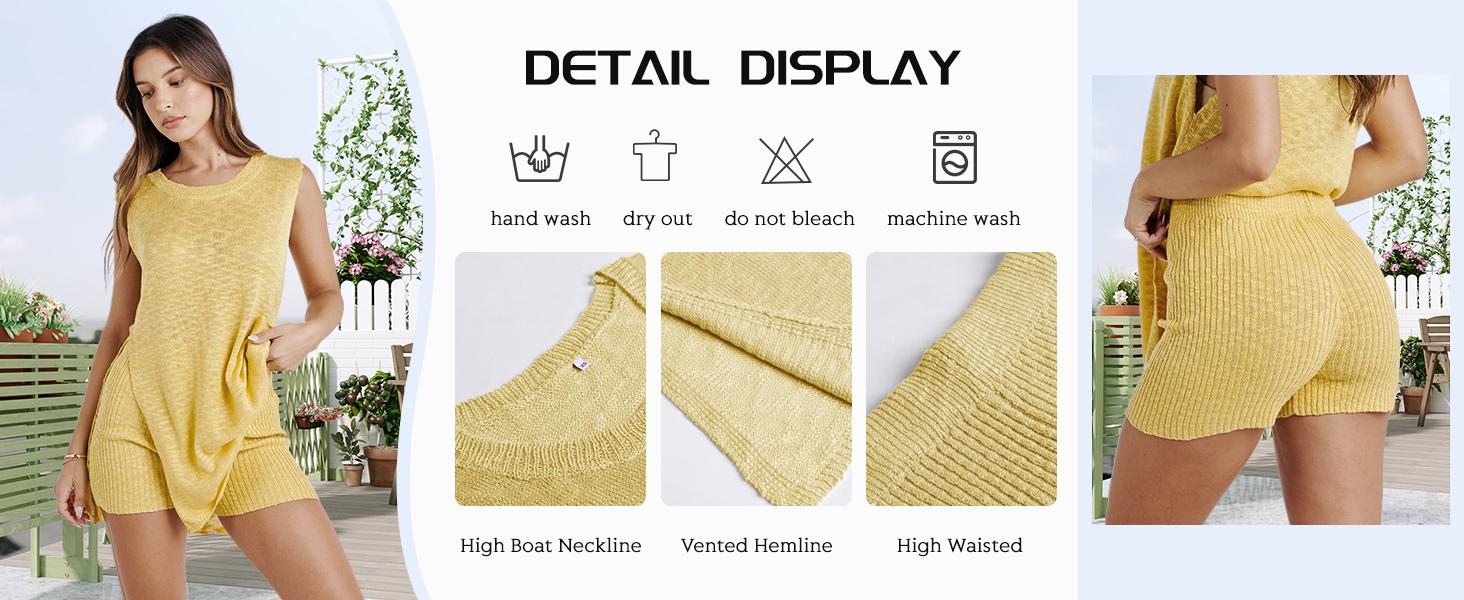 SCUSTY Women's 2 Piece Outfits Summer Summervibes Knit Sweater Set Sleeveless Tunic Top Matching Shorts Trendy Beach Vacation Sets Loungesetwomen Suits Clothes Womenswear Basic Beige SCUSTY Women's 2 Piece Outfits Summer Summervibes Knit Sweater Set Sleeveless Tunic Top Matching Shorts Trendy Beach Vacation Sets Loungesetwomen Suits Clothes Womenswear Basic Beige