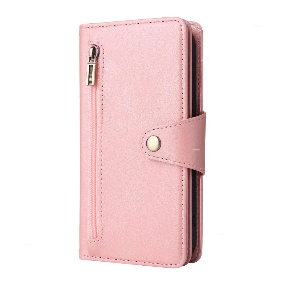 Zipper Wallet Phone Case for IPhone 17 1615 14 13 12 11 Pro Max Mini  Card Slots Strap Leather Cover