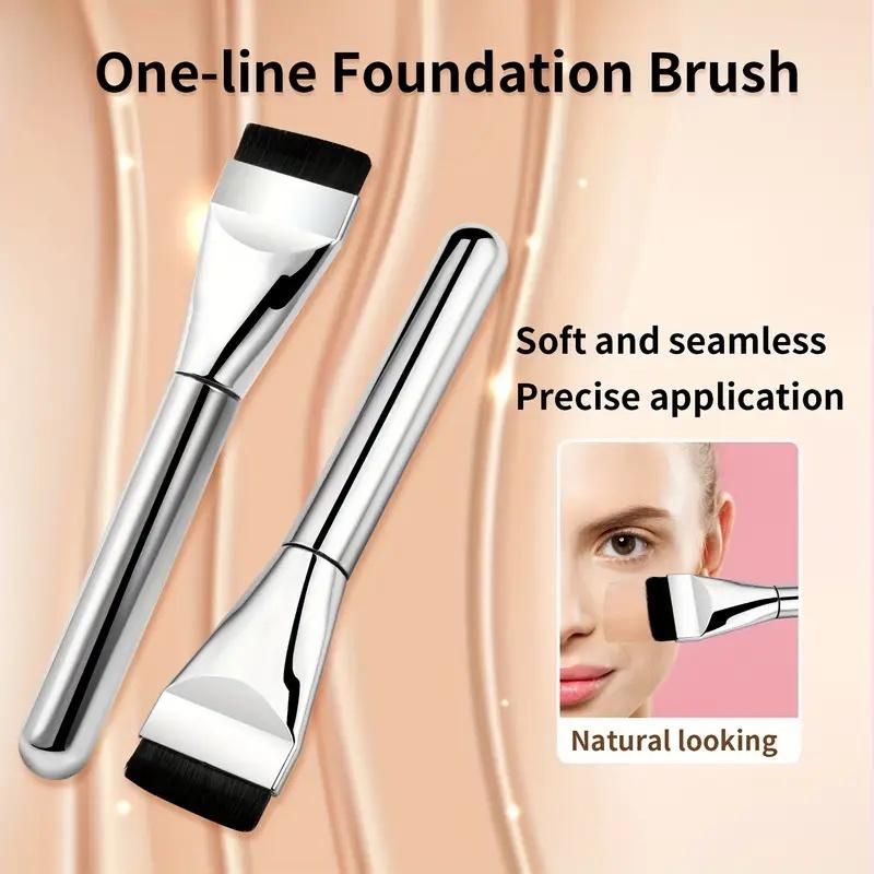 1/3 Piece Makeup Tool Set, Includes Flat Foundation Brush, Multi-Functional Wet & Dry Concealer Puff, Color Mixing Palette