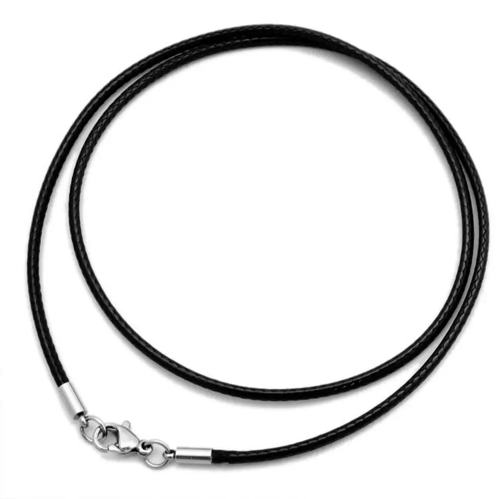 Unisex Multi-Size Plain Waterproof Braided Leather Cord Necklace, 1/1.5/2/3mm Braided Rope with Stainless Steel Clasp for DIY Jewelry Pendant Making, Braided Cord