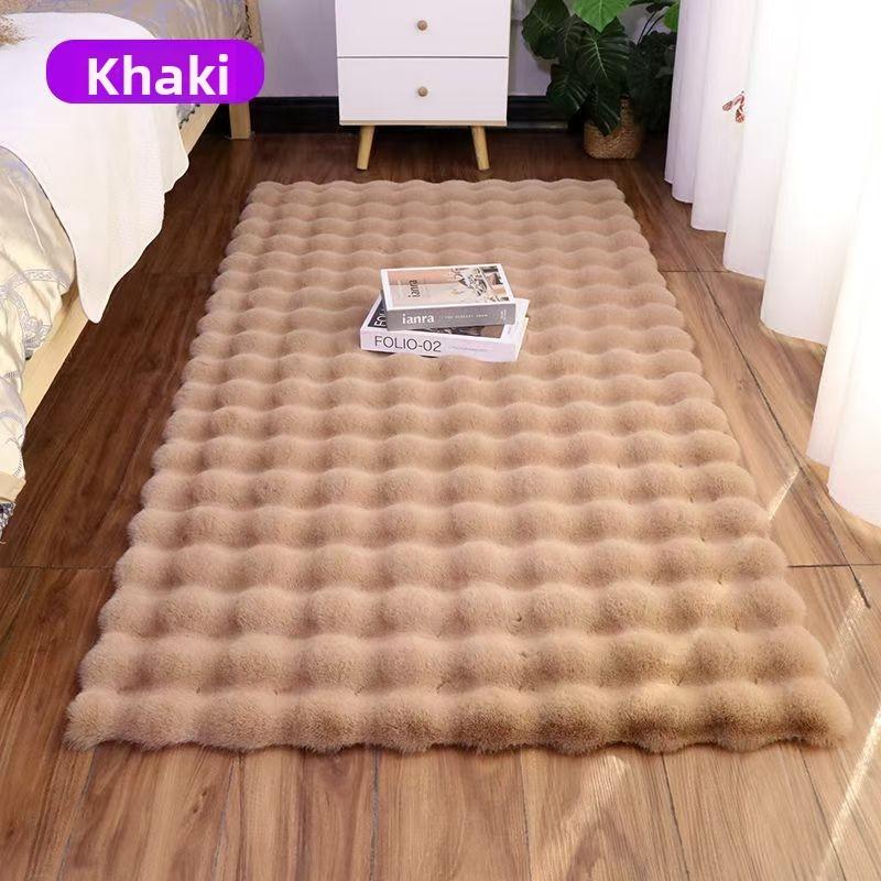 1pc Modern Home Comfortable Soft Bubble Velvet Carpet, Durable Wear-Resistant, Suitable for Bedroom Living Room Study Bedside Multi-Scene Mat, Soft Area Rug