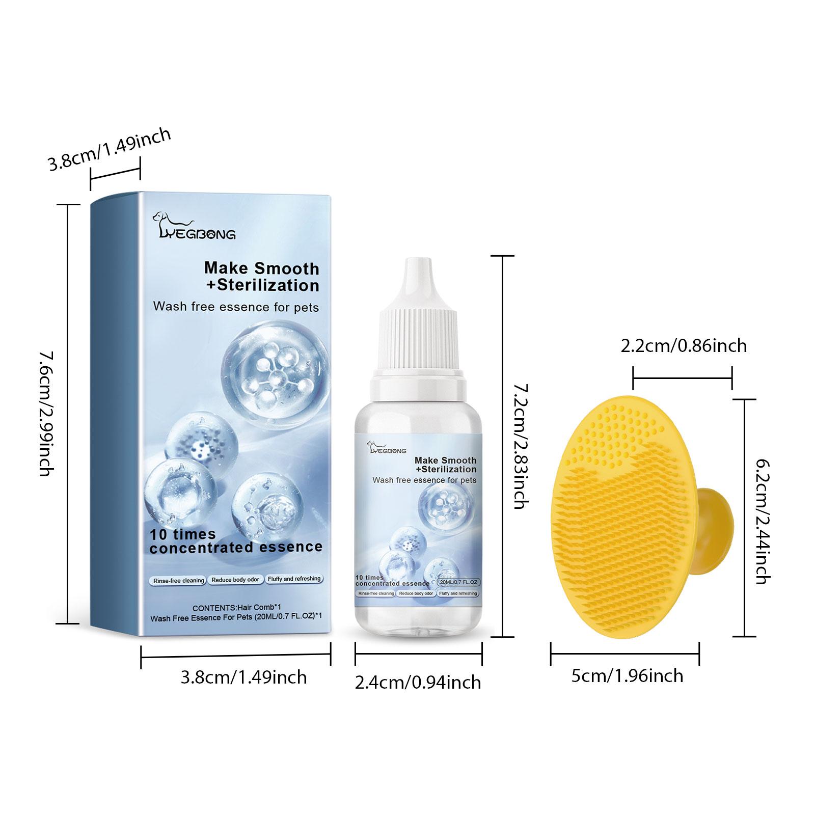 Yegbong Pet No-Rinse Essence Set - No-Rinse Grooming Essence for Cats and Dogs That Cleanses Fur, Fluffs, Smooths, and Provides Fragrant Care, Smoothness