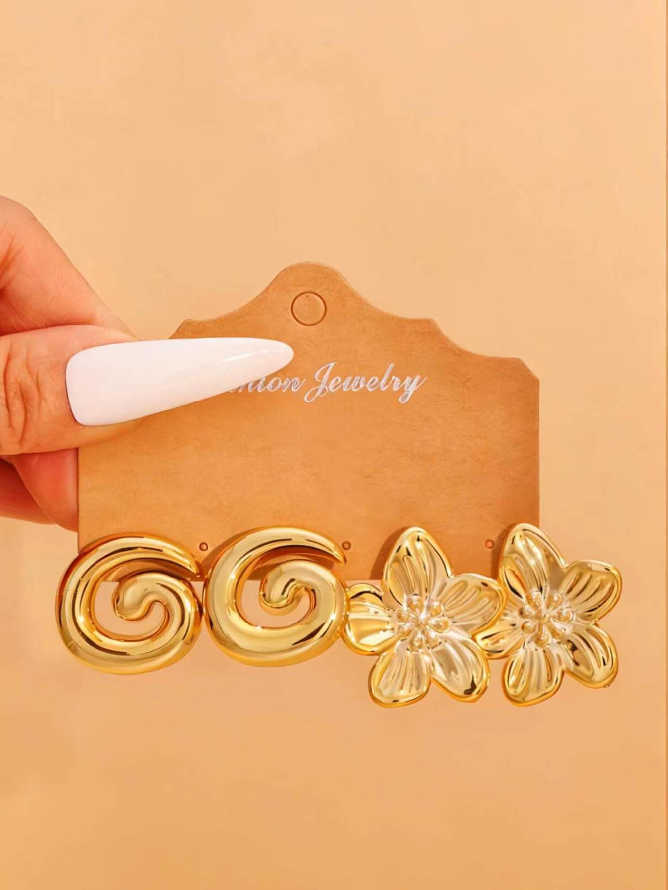 Fashion Earrings Set, Geometric Leaf Earrings, Flower Earrings, Water Drop Earrings, Elegant for All Seasons