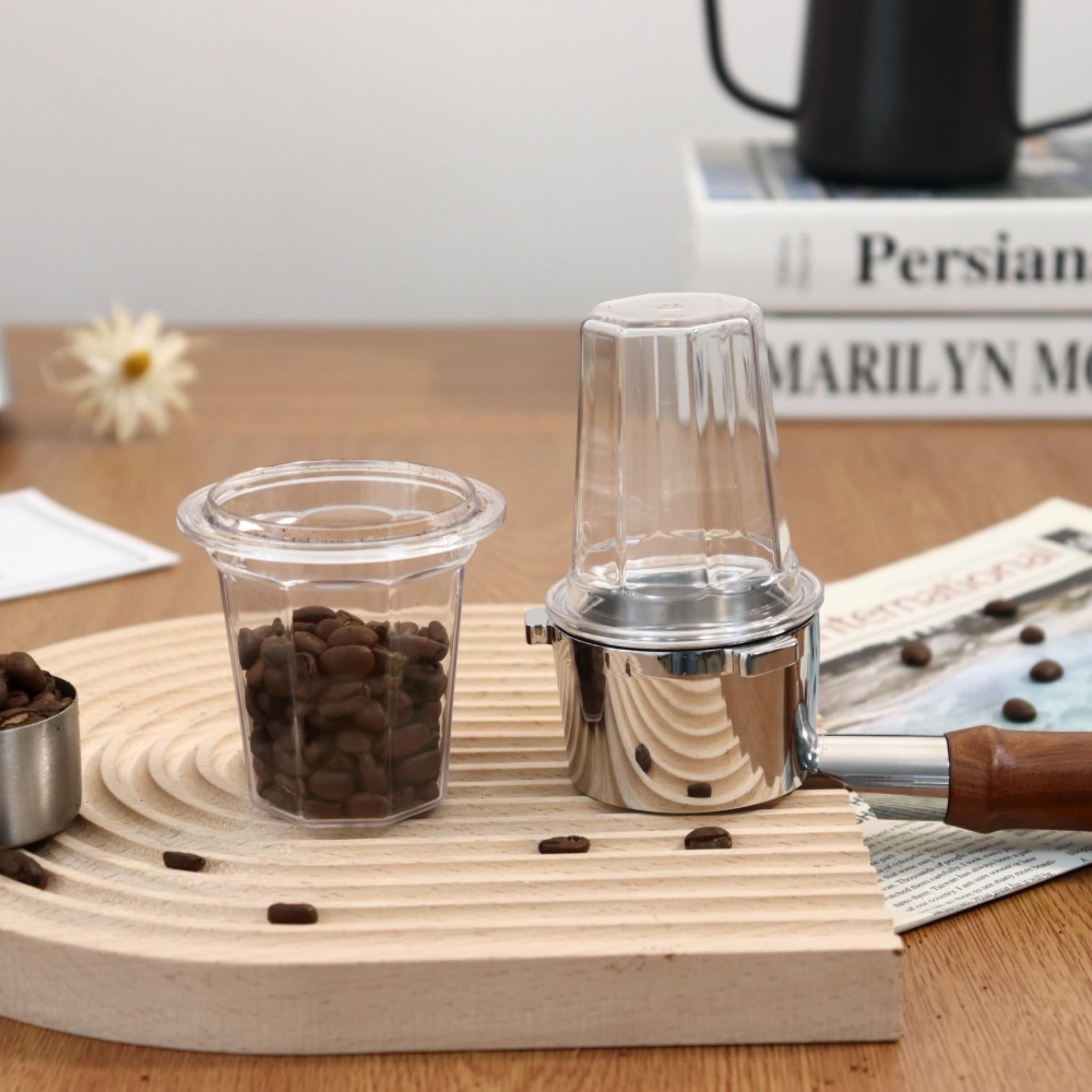 1pc 58mm Dosing Cup Espresso Coffee Dosing Cup Compatible with 58mm Portafilters Plastic Espresso Dosing Cup Coffee Machine Accessories, Transparent