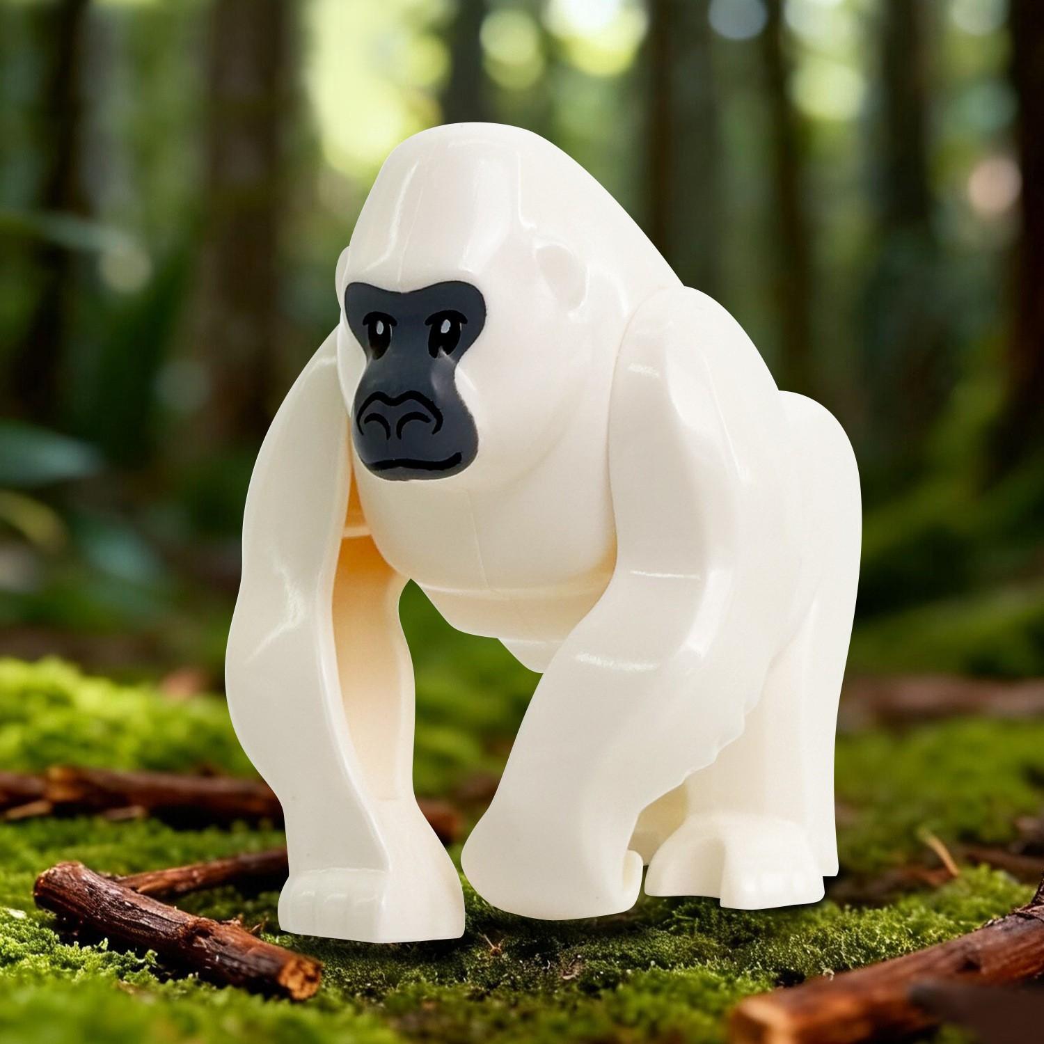 TOOUEE 4PCS Chimpanzee Building Blocks Set, Plastic Animal Figurine , Compatible with Major Brands, Creative Desktop Decor Home Office Collection Model for Animal Lovers, Gift for Christmas Halloween