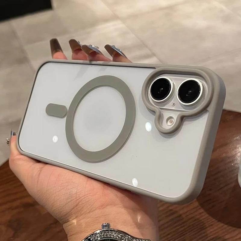 Shockproof Transparent Magnetic Case for iPhone 16/15/14/13/12/11 Pro Max and 16 Plus, MagSafe Wireless-Charging Acrylic Hard PC Cover