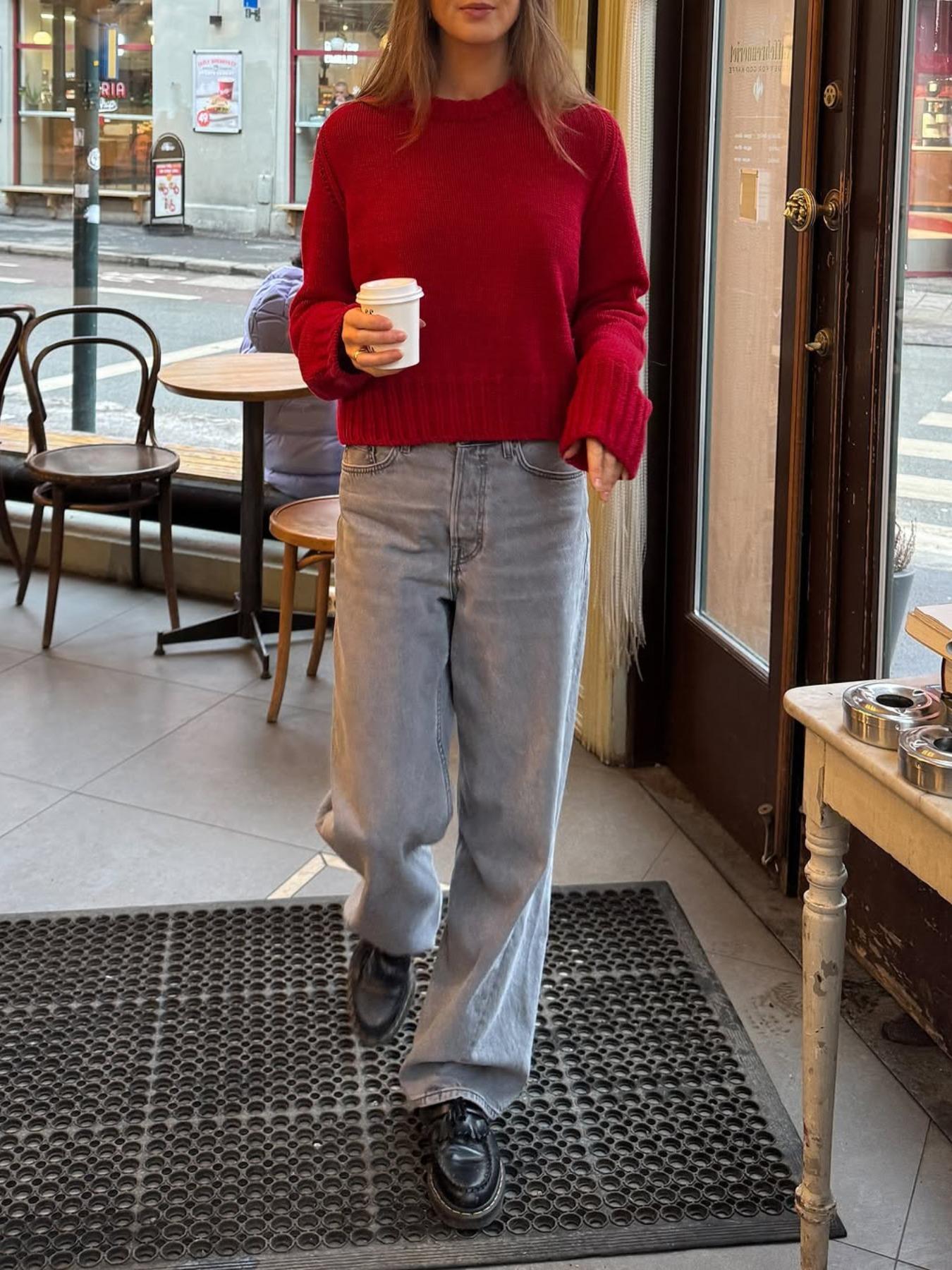 Pure Color Casual Round Neck Sweater Knitwear, Daily Commute Style, Thin Fabric,  Fall & Winter Wear, Women's Fashion