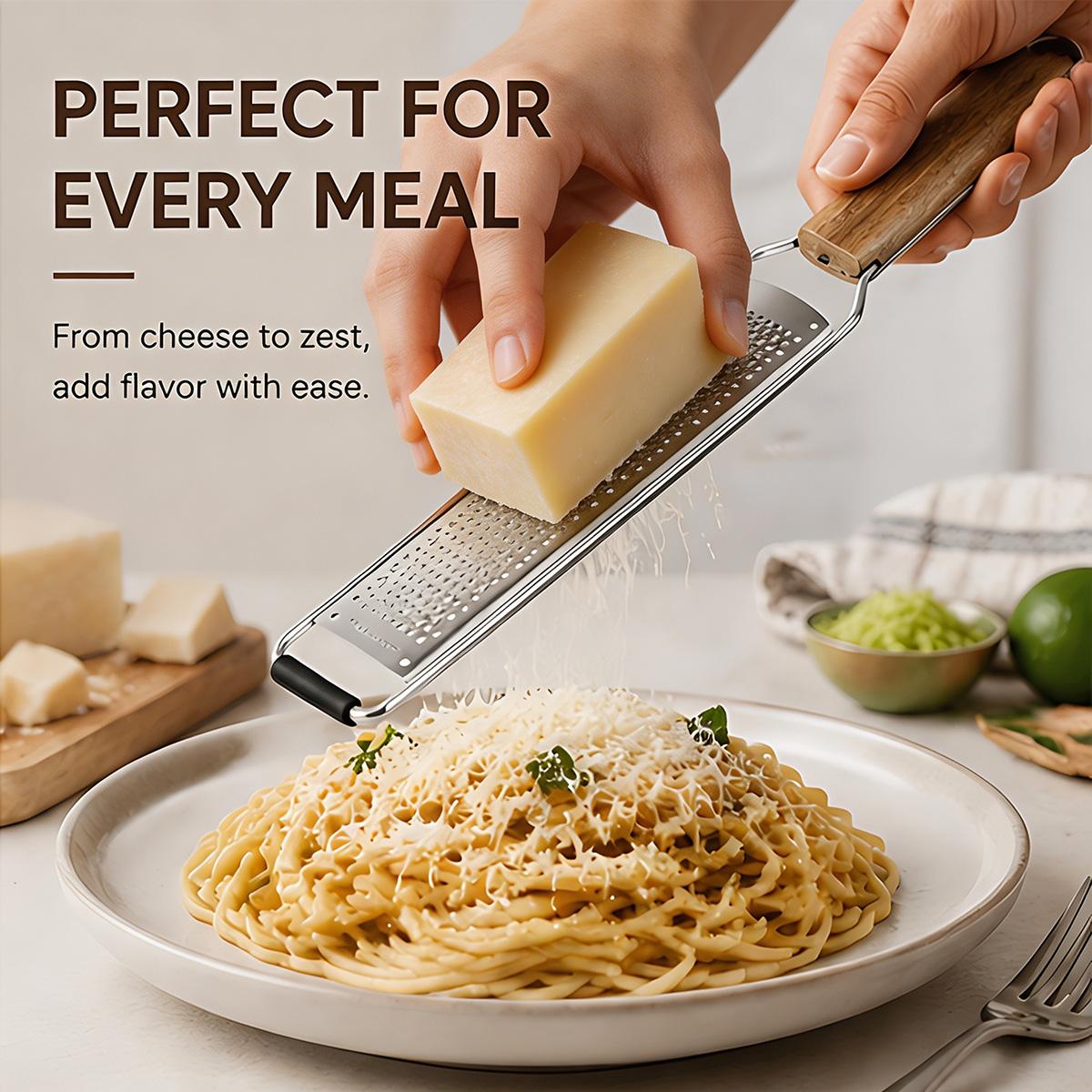 Lemon Zester & Cheese Grater with Brush, Durable Fruit Tool, Stainless Steel Wood Handle, Dishwasher Safe, Ideal for Citrus, Cheese, Vegetables, Fruits Lemon Zester & Cheese Grater with Brush, Durable Fruit Tool, Stainless Steel Wood Handle, Dishwasher Safe, Ideal for Citrus, Cheese, Vegetables, Fruits