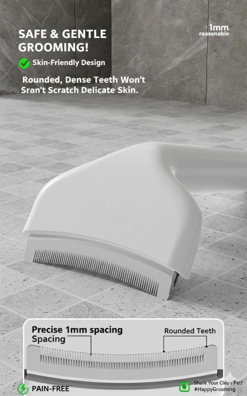 Cat Grooming & Deshedding Tool – One-Click Hair Removal Dematting Comb for Cats Grooming Brush