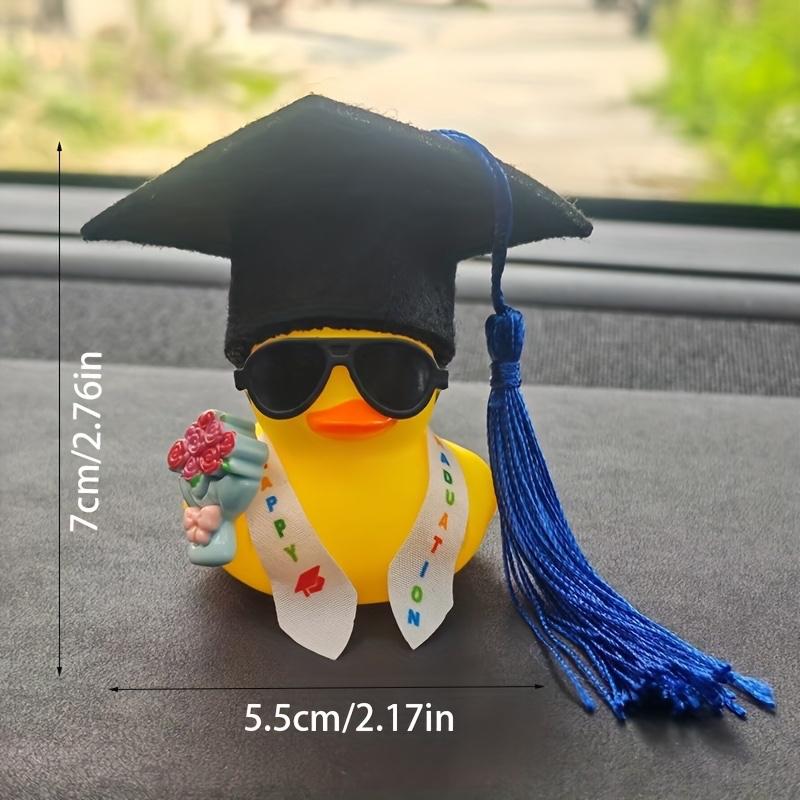Graduation Duck with Diploma & Tassel - Cute Yellow Duck with Glasses Suitable for Car Dashboard Decor, Graduation Party Favors, Diploma Holder Gift for Graduation Decoration, Capable for Car and Events Decorations