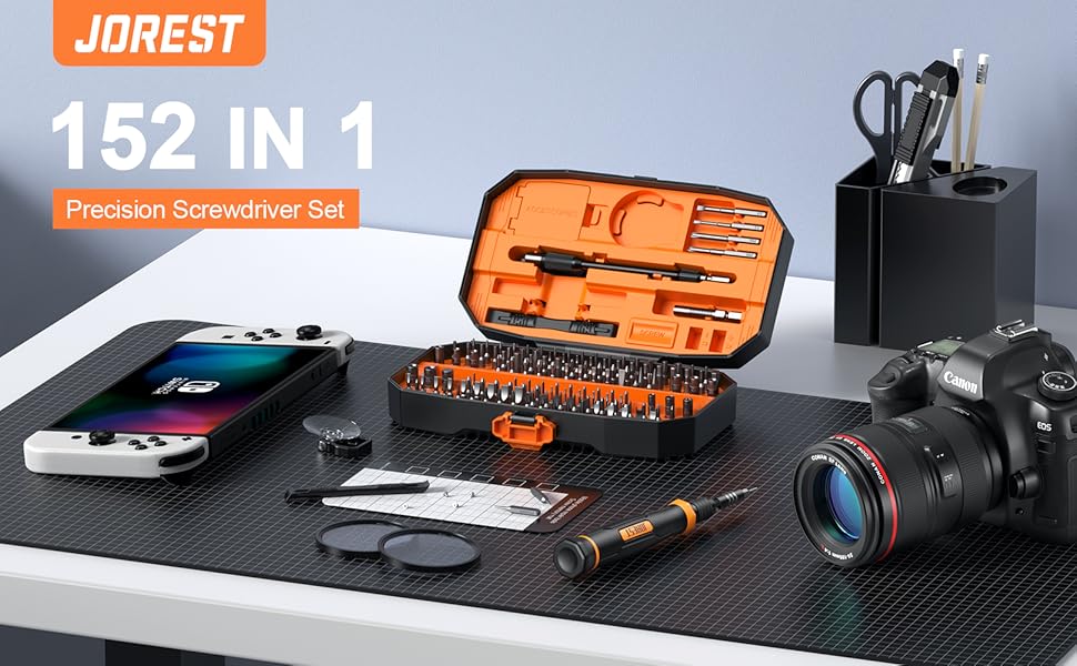 JOREST 152 Precision Screwdriver Set with Magnetic Tool Kit, Torx Triwing Bits for Electronics, Mac, Laptop, PC, RC, PS5, iPhone & Jewelers Hardware JOREST 152 Precision Screwdriver Set with Magnetic Tool Kit, Torx Triwing Bits for Electronics, Mac, Laptop, PC, RC, PS5, iPhone & Jewelers Hardware