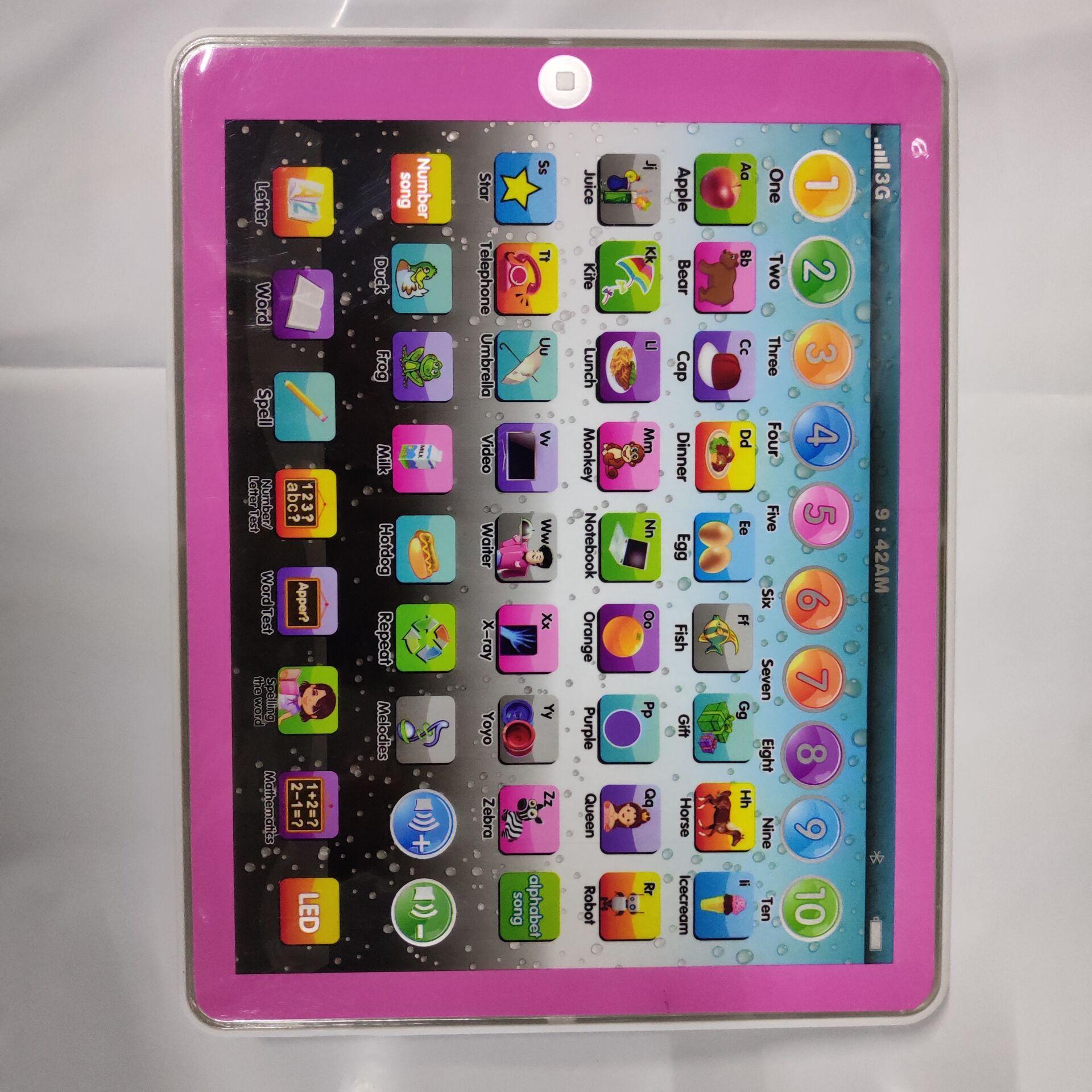 Large-Sized English Tablet Learning Machine Model Toy For Children With Simulated Lighting, IPAD Early Education Educational Story Machine
