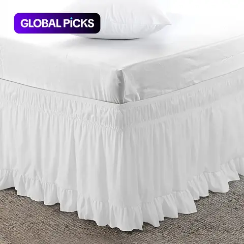 Solid Color Bed Skirt, 1 Count Single Unit Modern Simple Bed Skirt, Christmas Decor Dustproof Bedding for Home Bedroom Hotel Dormitory, Bedroom Accessories, Christmas Gifts, Christmas Decorations #GLOBAL PICKS