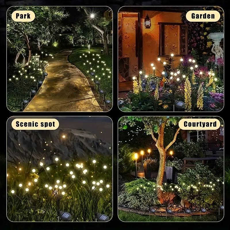 2-Pack Waterproof solar firefly light, garden solar decorative light, outdoor courtyard light