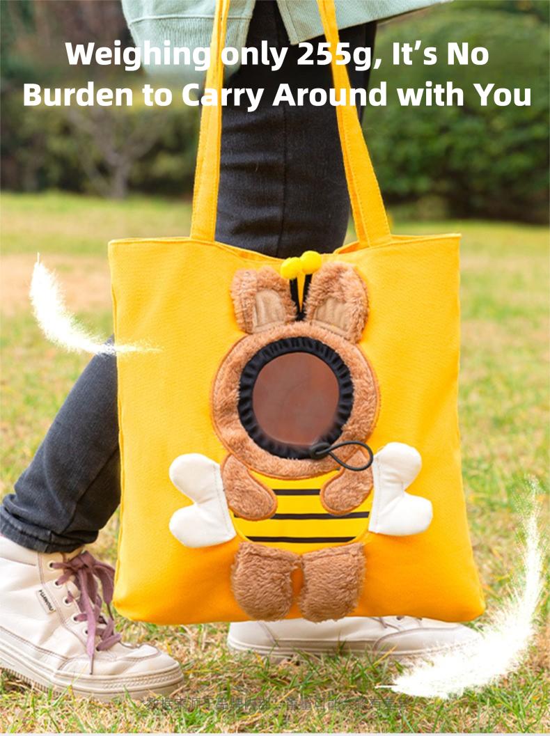 Cute Canvas Pet Carrier - "Peek-a-Boo" Bumblebee Design - Cat Bag, Shoulder Bag, Tote for Small Dogs & Pets