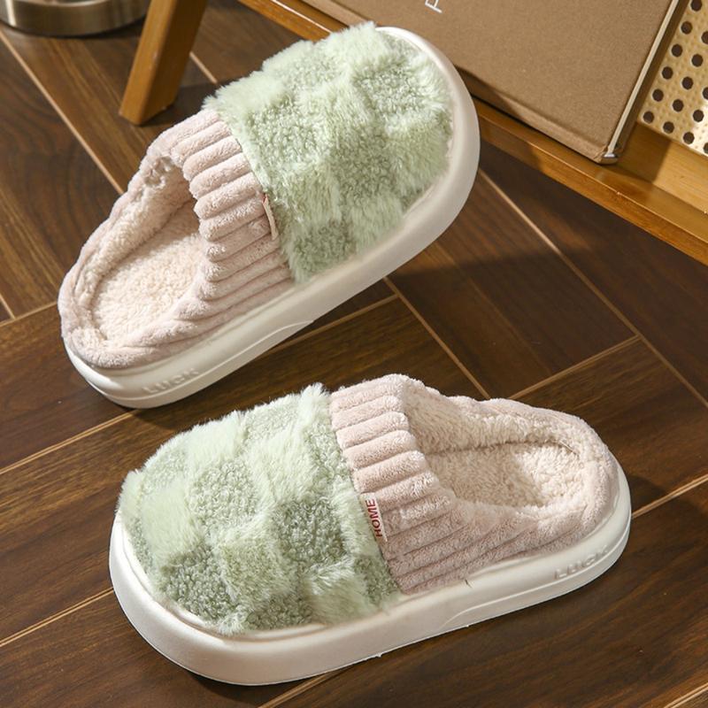 Cotton slippers for women, anti slip cashmere for warmth, monthly slippers for indoor home, cute and fluffy cotton mop Girl Footwear Flipflop Walking Shoes Slide gift Soft