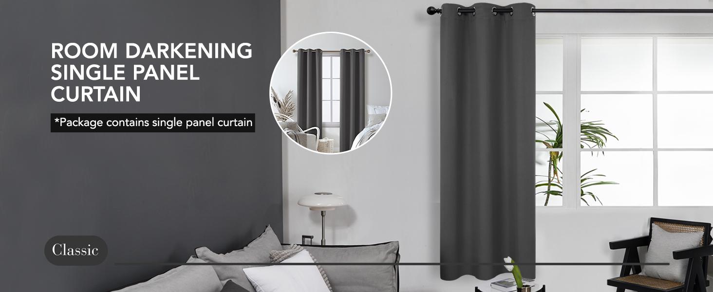Deconovo Blackout Curtain (1 Panel) – Solid Drapes for Living Room, Bedroom, Sliding Doors, Home Theater & Office - Divider Curtain