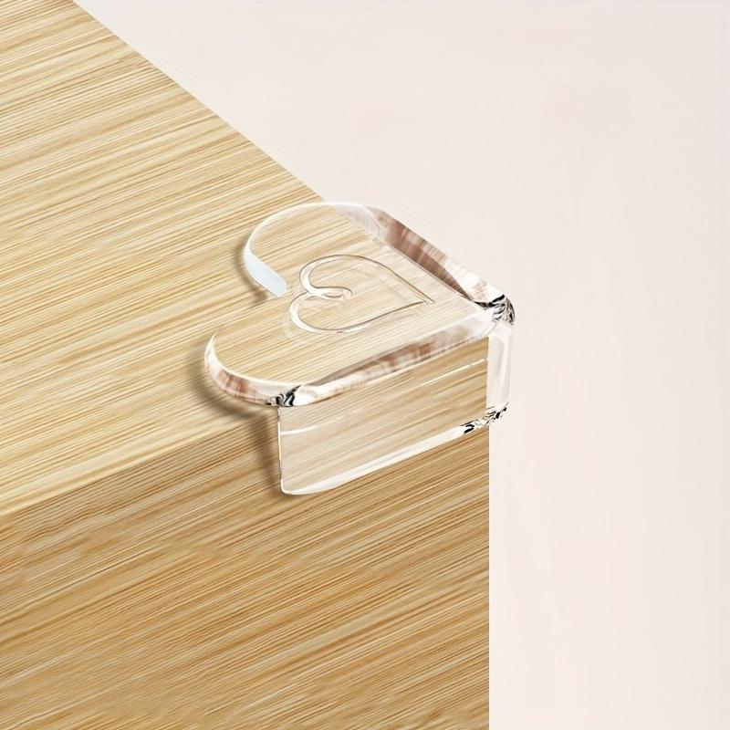 4pcs Heart-Shaped Table Corner Protectors Suitable for for Home & Office Furniture - Heavy-Duty PVC Sharp, Safety Caps for Chair/Desk/Table Corners, -Free Transparent
